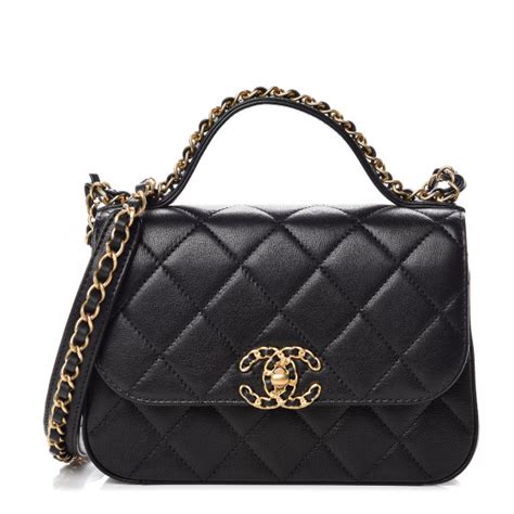 chanel chain infinity|CHANEL Lambskin Quilted Chain Infinity Top Handle Flap.